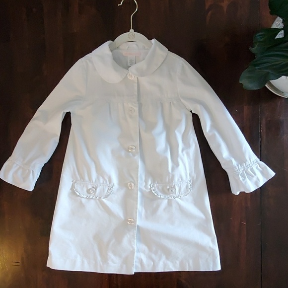 Janie and Jack white trench coat girls